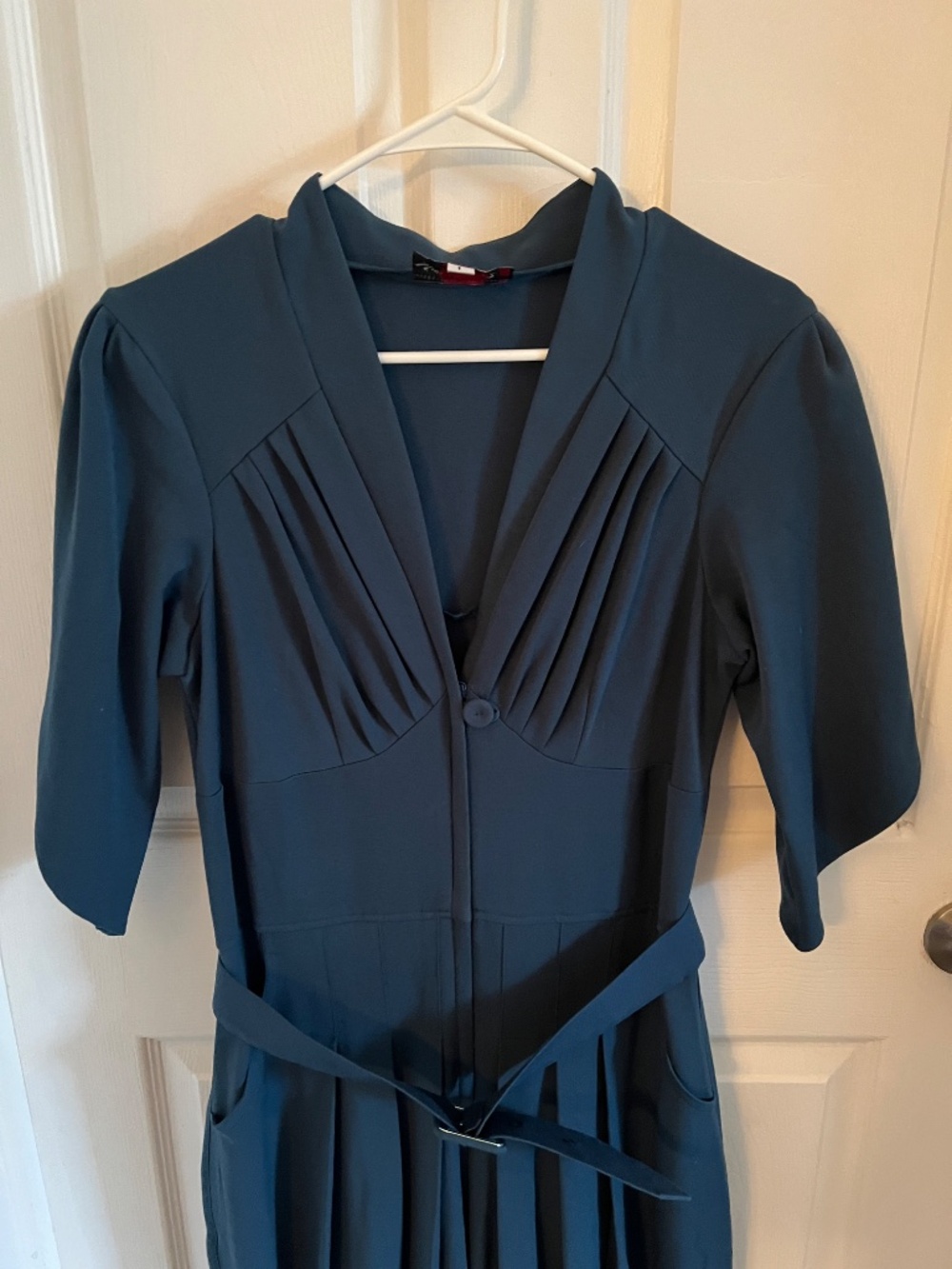 Anthropologie Miss Candyfloss Giada wide leg jumpsuit in teal - Picture 9 of 14
